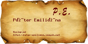 Péter Emiliána névjegykártya